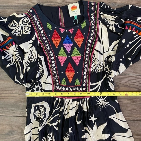 NWT Farm Rio Cerrado Sky Embroidered Maxi Dress - Picture 13 of 15